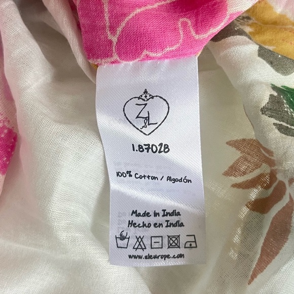 NWT Z & L Made With Love Boho Floral Pom-Pom Caftan Peony Beach Coverup - Picture 12 of 13